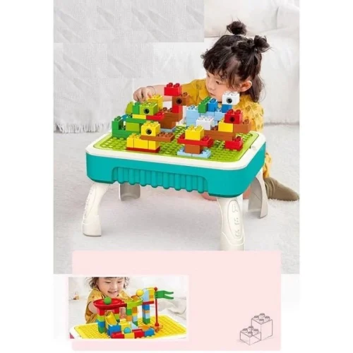 2-in-1 Blocks & Drawing Table – Building Blocks Activity Table for Kids