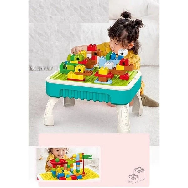 2-in-1 Blocks & Drawing Table – Building Blocks Activity Table for Kids