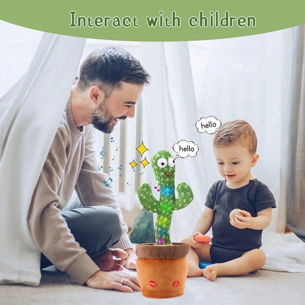 Dancing Cactus Toy | Singing Talking Rechargeable Plush - Image 4