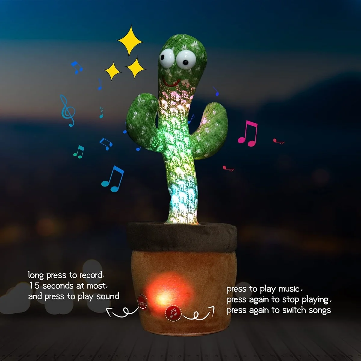 Dancing Cactus Toy | Singing Talking Rechargeable Plush - Image 3