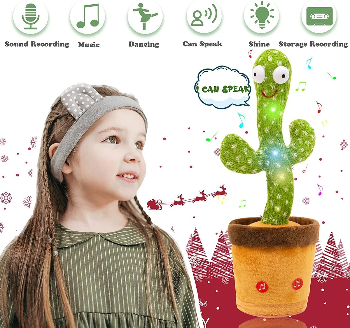 Dancing Cactus Toy | Singing Talking Rechargeable Plush - Image 2